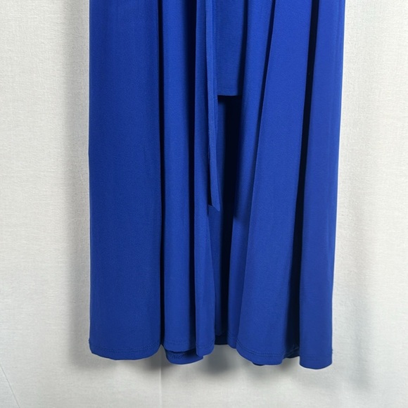 MSK Goddess Blue Midi Dress NWT Tie Waist Business Casual Work Office Stretchy M - Picture 5 of 13